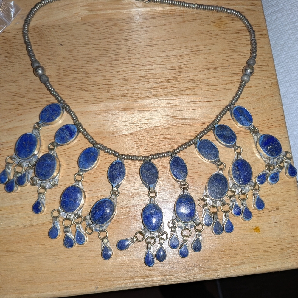 SS Natural lapis Necklace